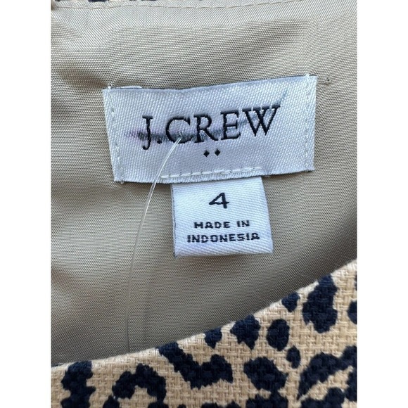 J Crew Leopard Print Sheath Dress Womens Career Work Party Day To Night Sz 4 - Picture 12 of 13